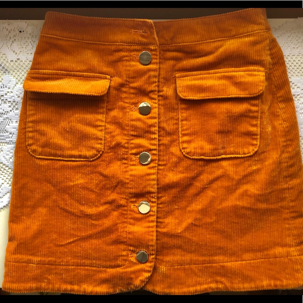Vintage LOFT corduroy orange skirt